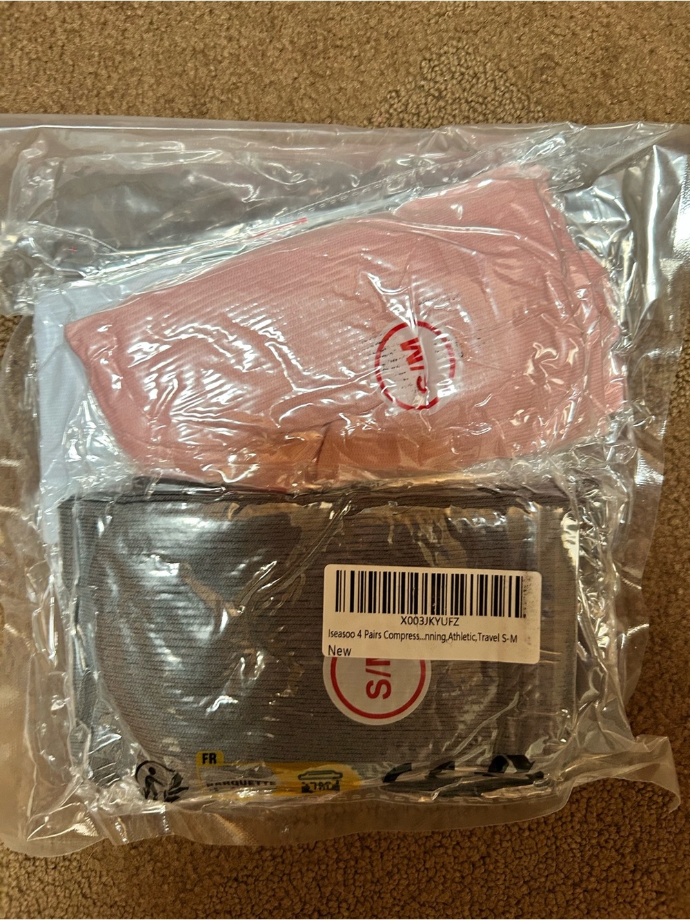 Amazon Women's Athletic Socks - Pink & Gray Pack